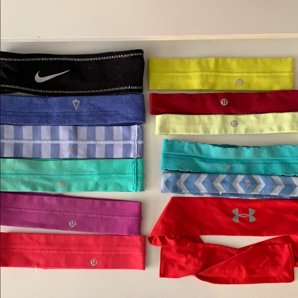 lulu lemon, nike, under armour, and more headbands